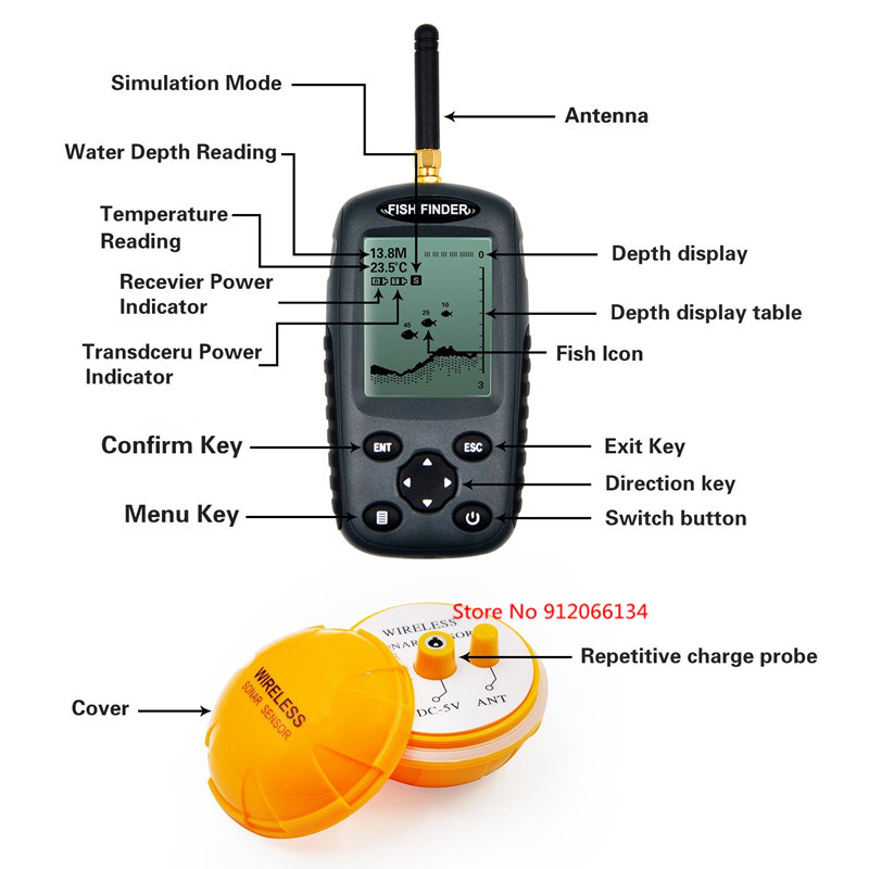 Wireless Fish Finder Portable  - Fish Finder Transducer ulasan dan harga