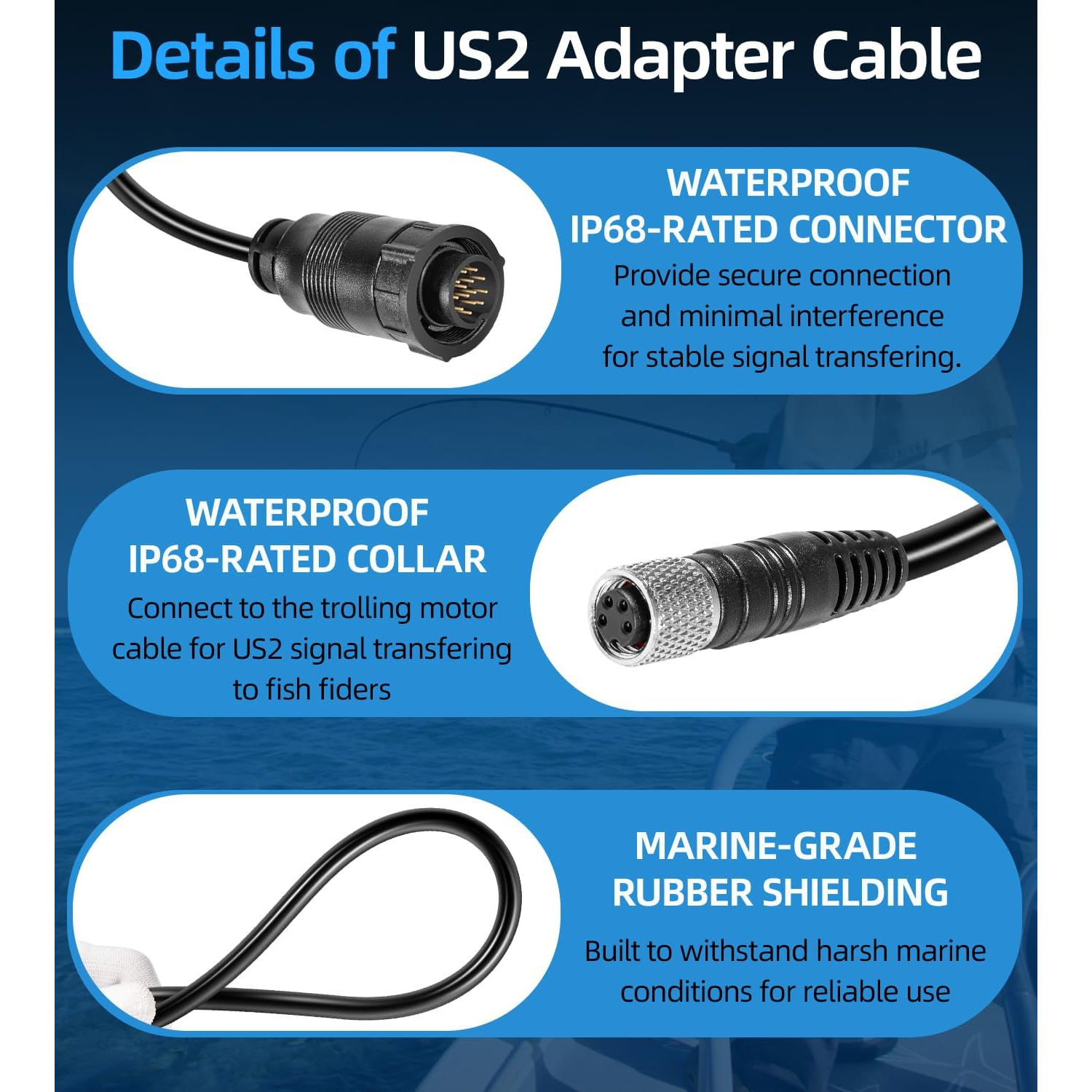 For Minn Kota MKR-US2-13 Unive - Fish Finder Cable ulasan dan harga